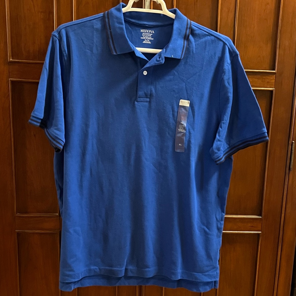 Merona Royal Blue XL Ultimate Polo with Black Contrast Tipping